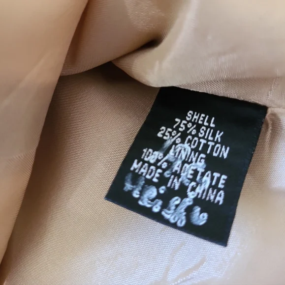 ADRIANNA Papell Women SZ 8P Gold Silk Blazer w/rosette front detail 3/4 sleeve‎ - Picture 8 of 11